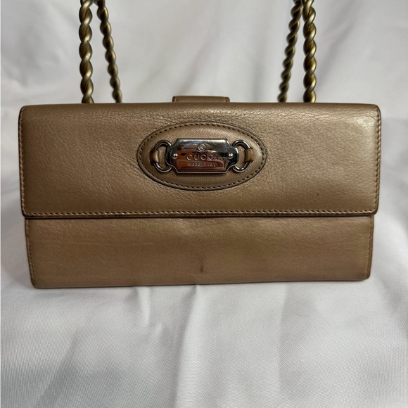 Gucci Handbags - Gucci Wallet vintage taupe some ware